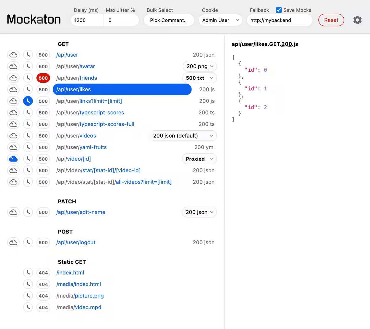 Mockaton Dashboard